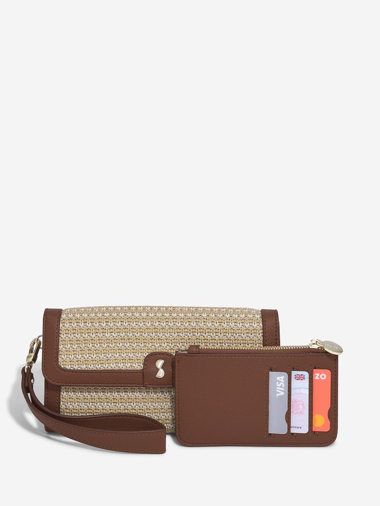 Tan Raffia Purse