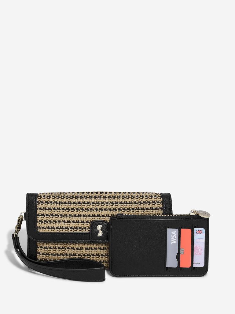 Black Raffia Purse