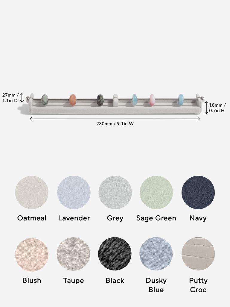 Long Grey Velvet Charm Bar