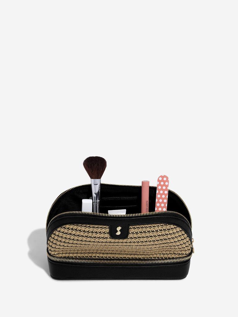 Black Raffia Cosmetic Bag