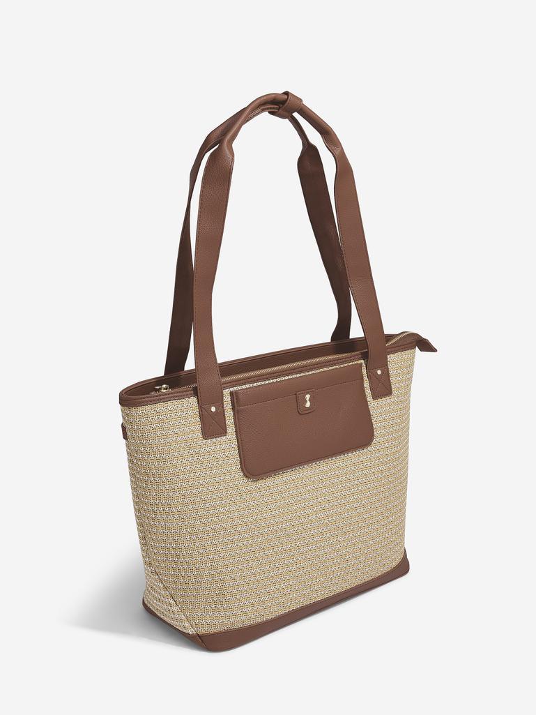 Tan Raffia Tote Bag