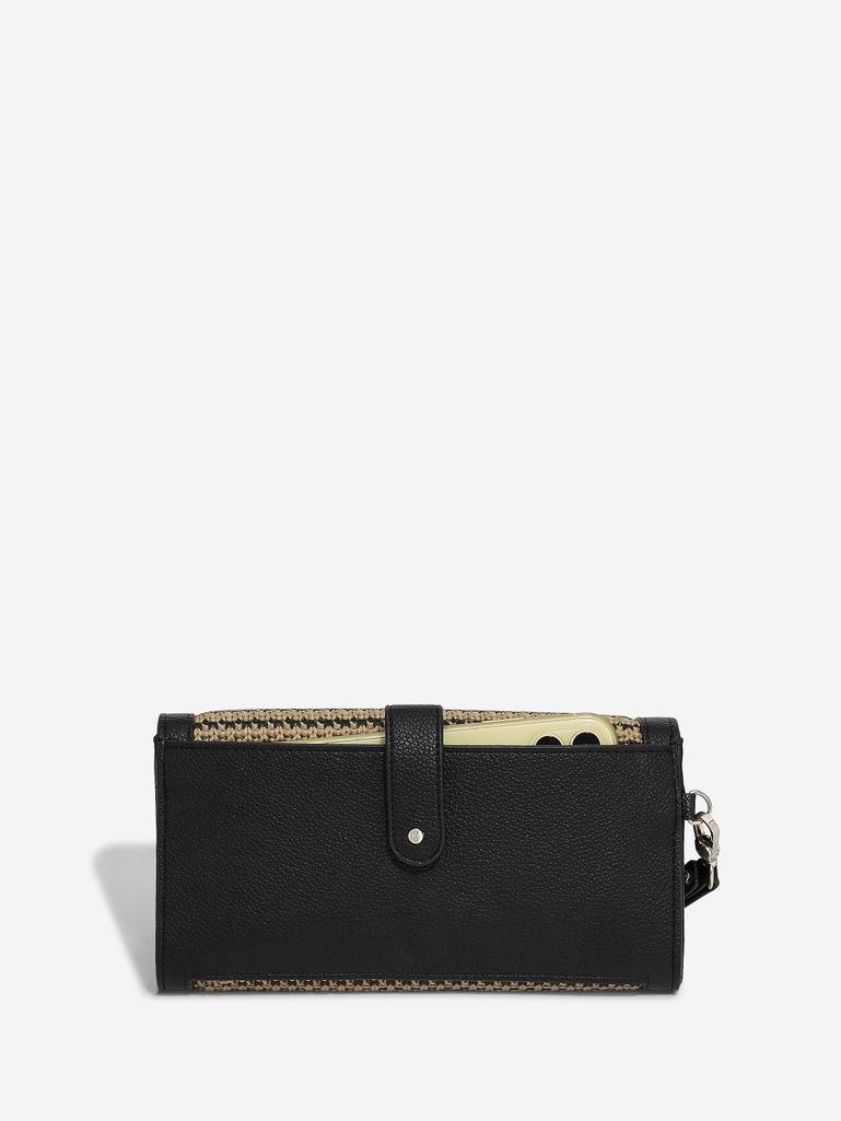 Black Raffia Purse