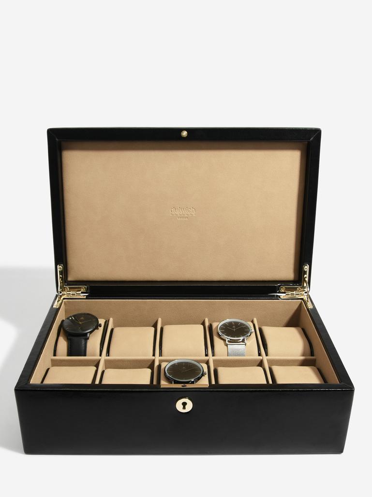 Windsor Black 10 Piece Watch Box