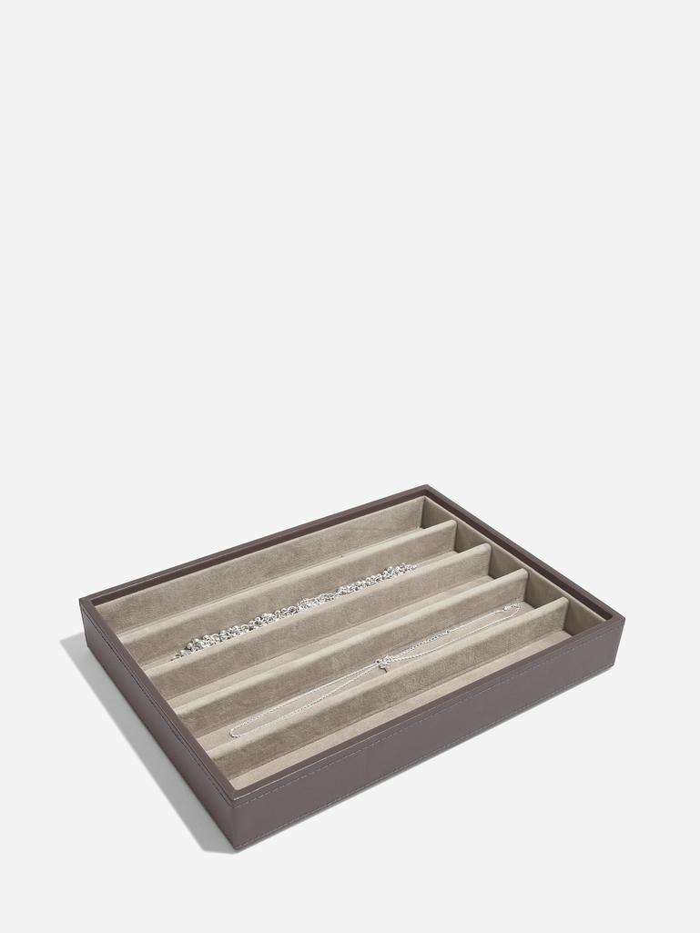 Szkatułka na biżuterię Stackers pięciokomorowa classic materiał syntetyczny szara