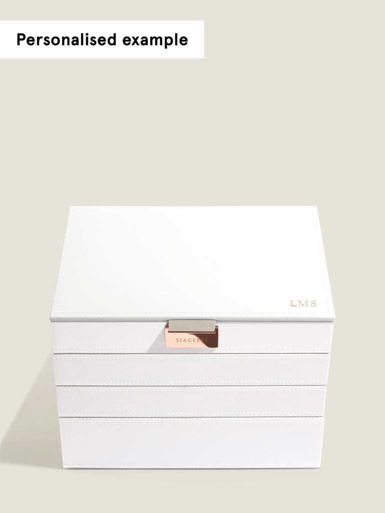White & Rose Gold Classic Jewellery Box Set of 4