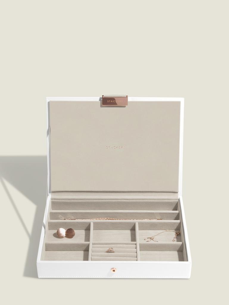 White & Rose Gold Classic Jewellery Box Set of 4