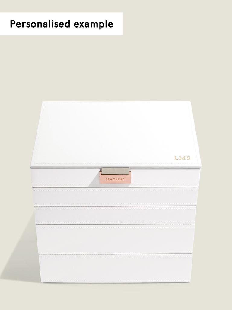 White & Rose Gold Classic Jewellery Box Set of 5