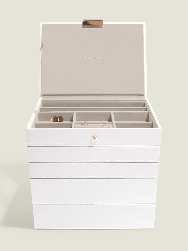 White & Rose Gold Classic Jewellery Box Set of 5