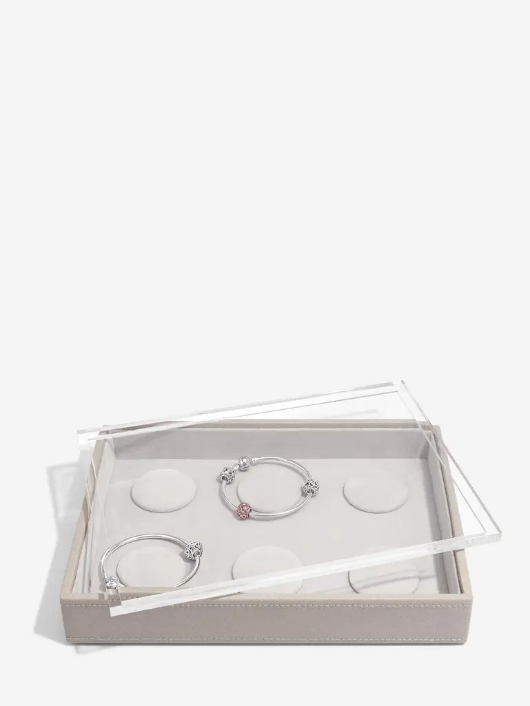 Szkatułka na bransoletki charms Stackers classic taupe z pokrywką