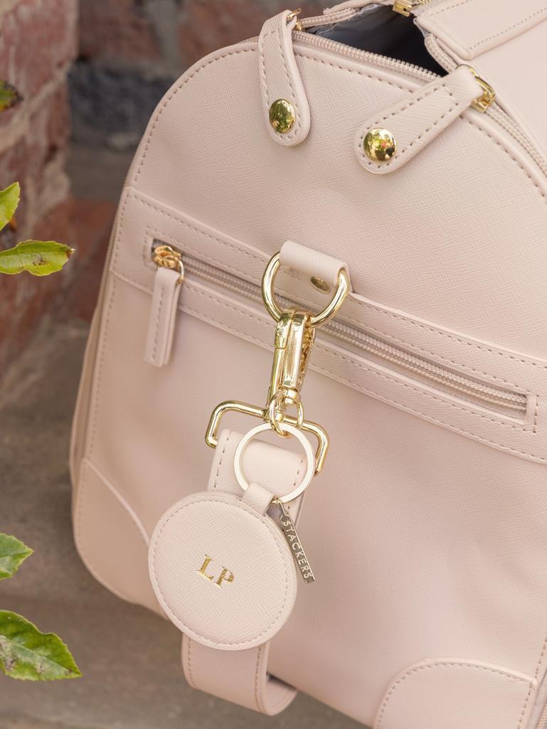 Personalised Blush Round Keyring