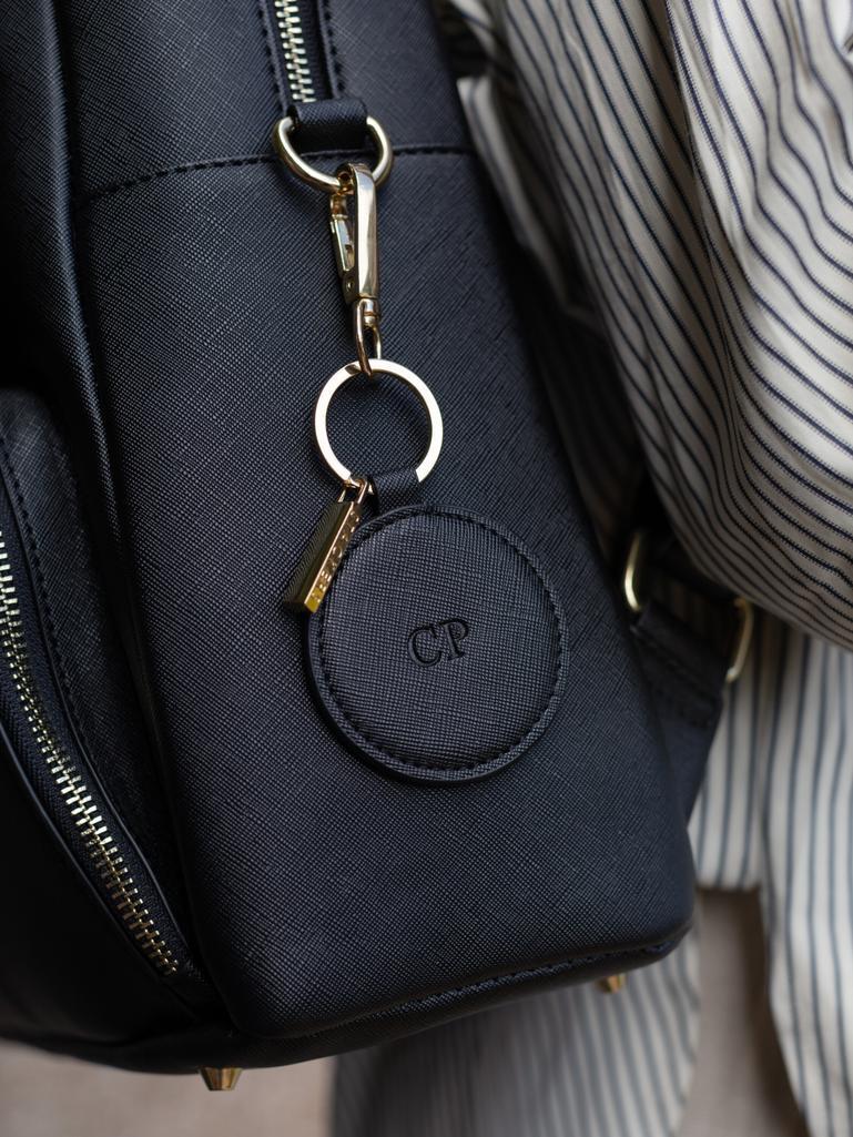 Personalised Black Round Keyring