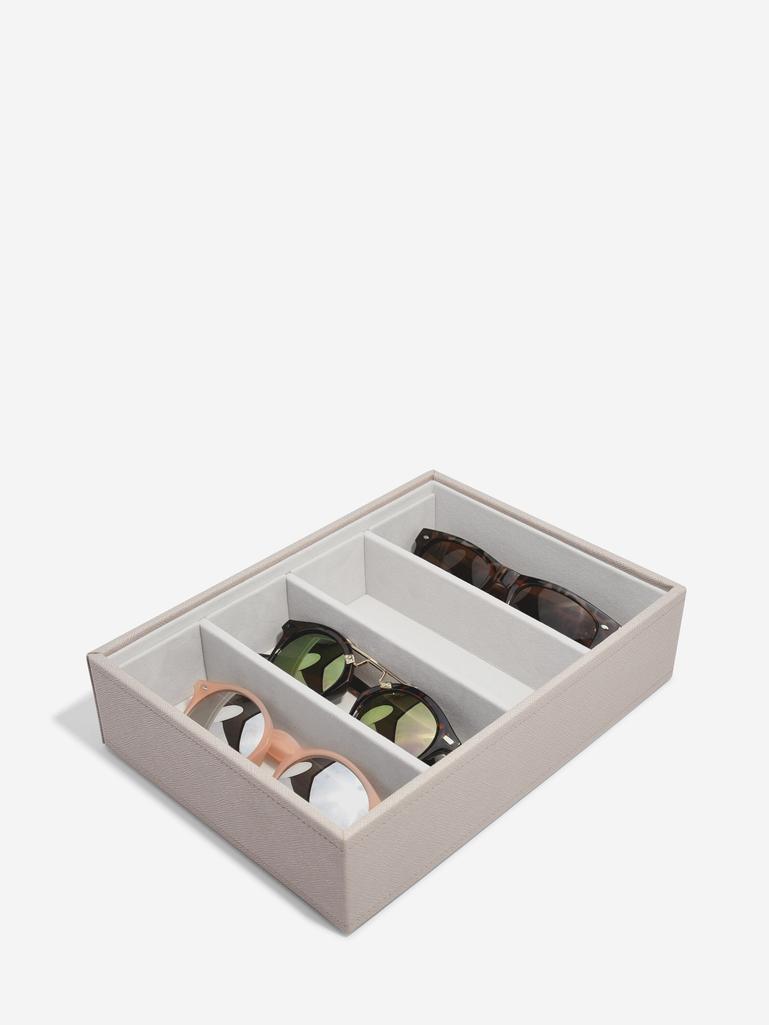 Pudełko na okulary Stackers Classic 4 komorowe taupe