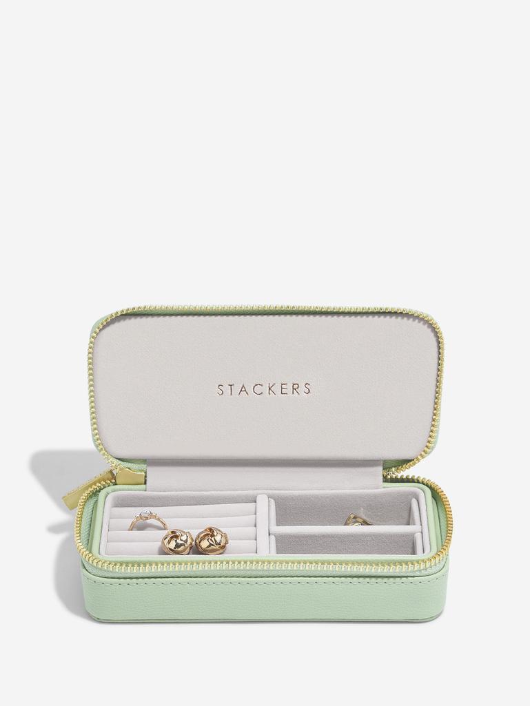 Sage Green Medium Travel Jewellery Box Summer Stamp Edition