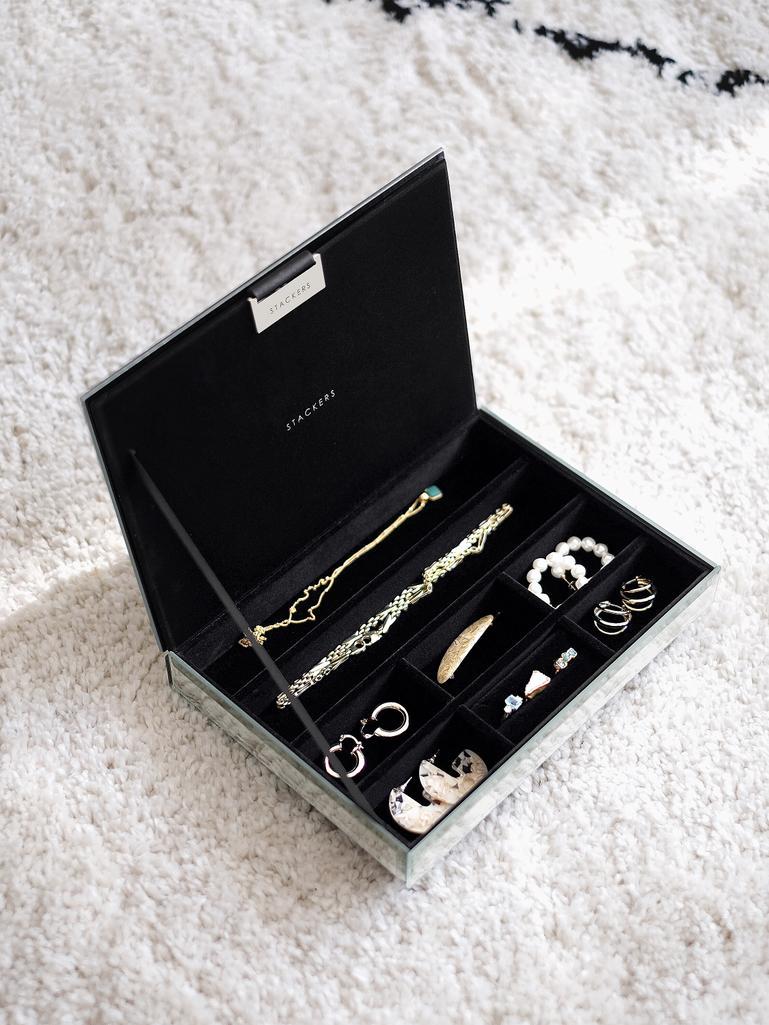Mirror Glass Classic Jewellery Box Set of 3