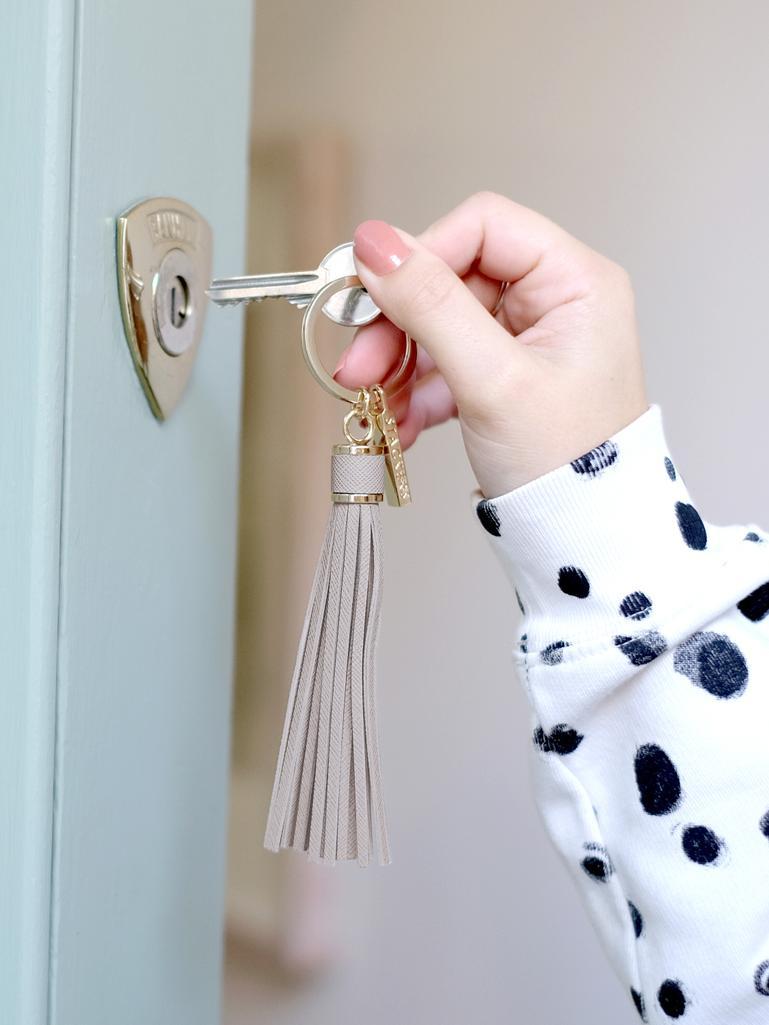 Taupe Tassel Keyring