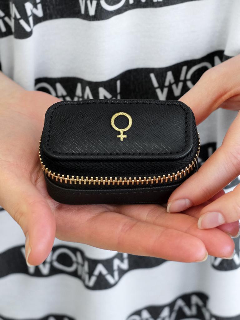 Black Petite Zipped Jewellery Box