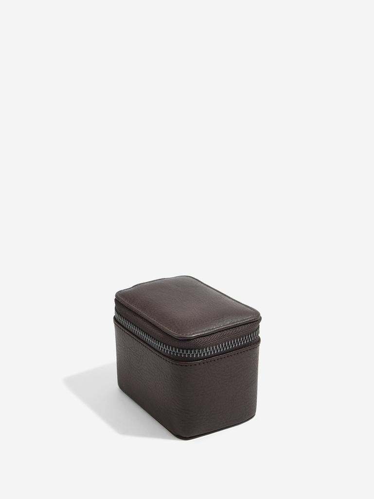 Brown Small Zipped Travel Watch Box