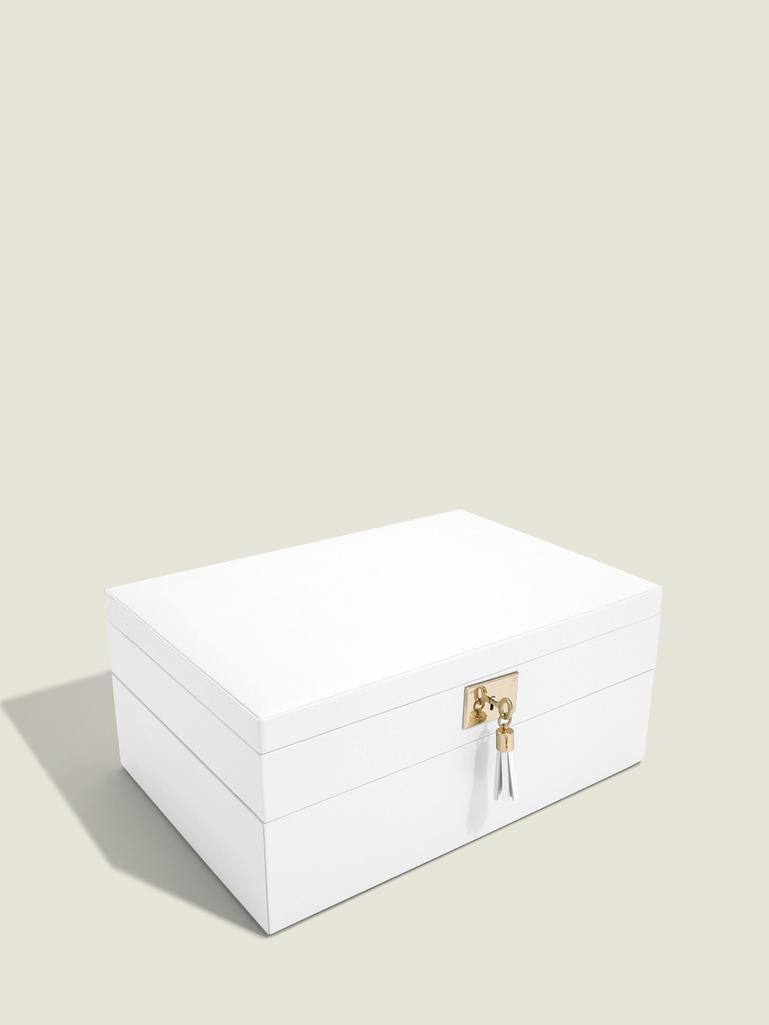 Szkatułka na biżuterię Loves Luxury podwójna biała