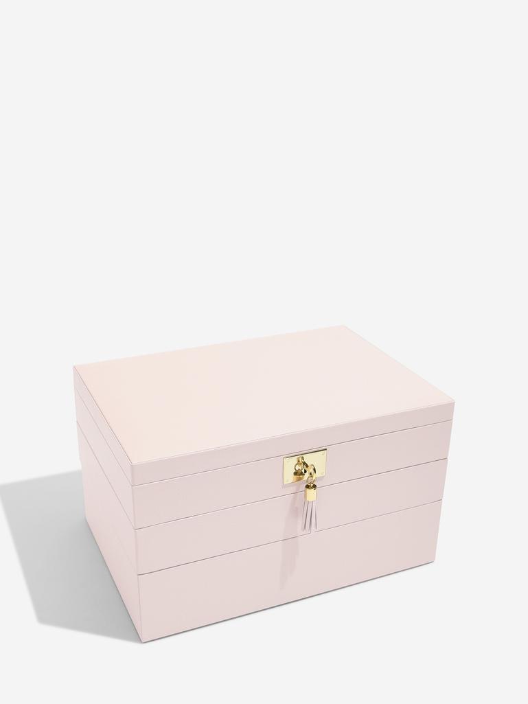 Szkatułka na biżuterię Loves Luxury potrójna jasnoróżowa