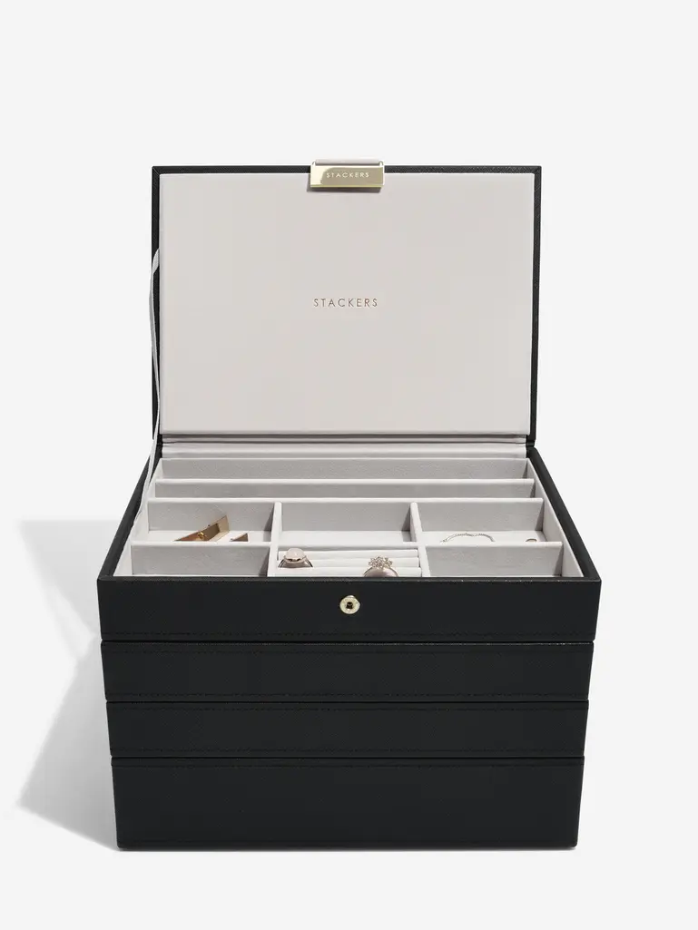 Black Classic Jewellery Box Set of 4