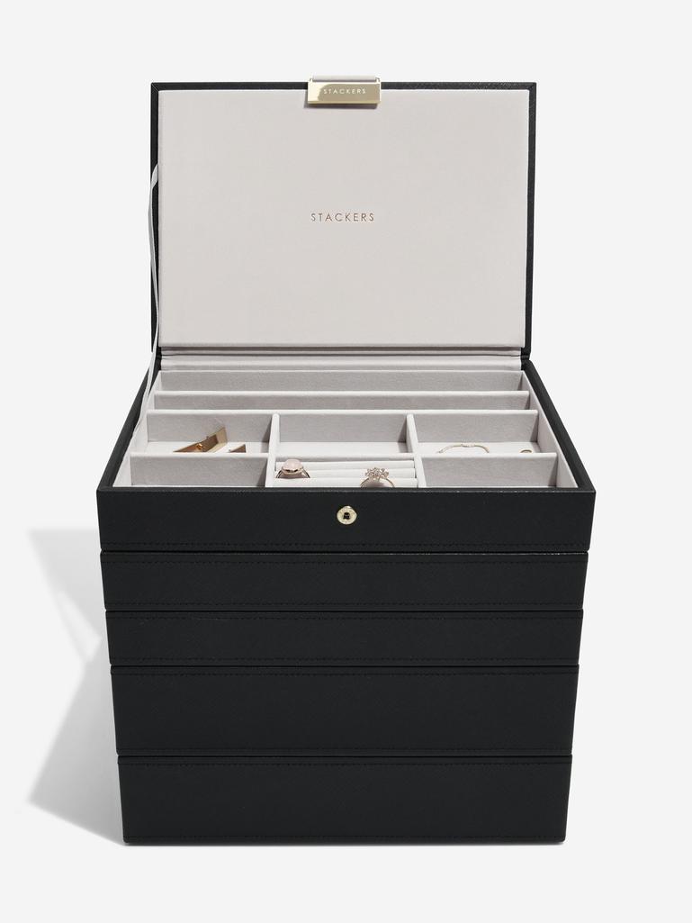 Black Classic Jewellery Box Set of 5