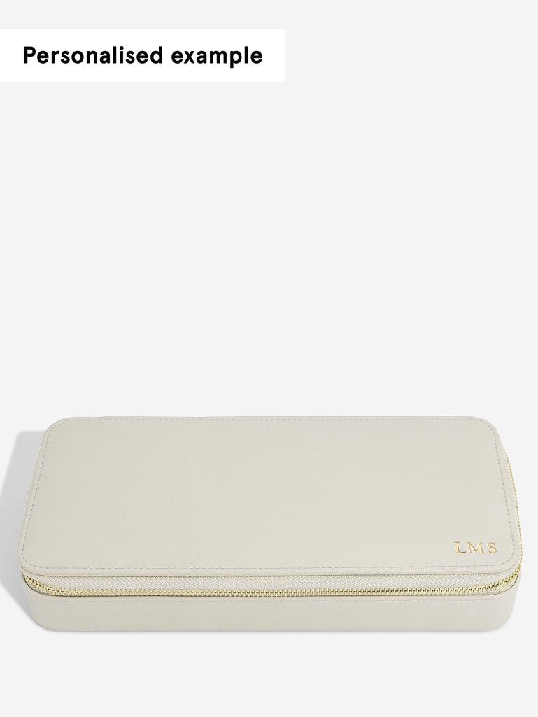 Oatmeal Sleek Necklace Zipped Jewellery Box