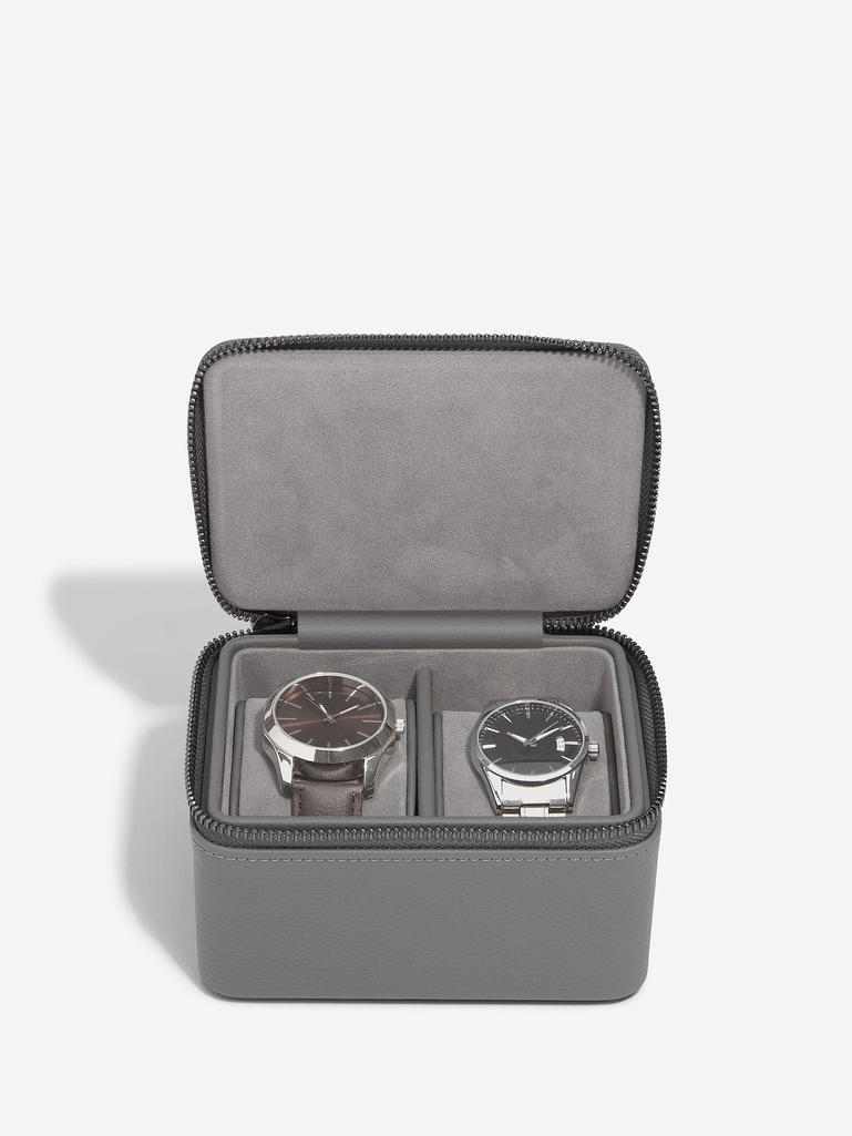 Slate Grey Large Zipped Watch Box