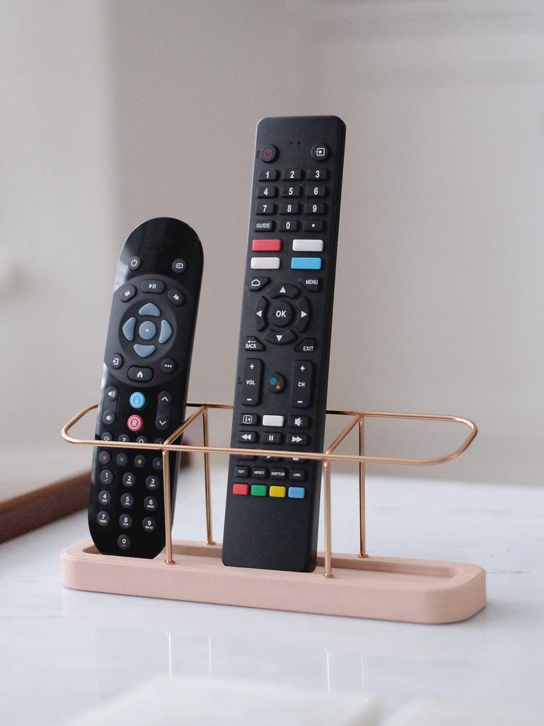 Blush & Gold 3 Section Remote Control Holder