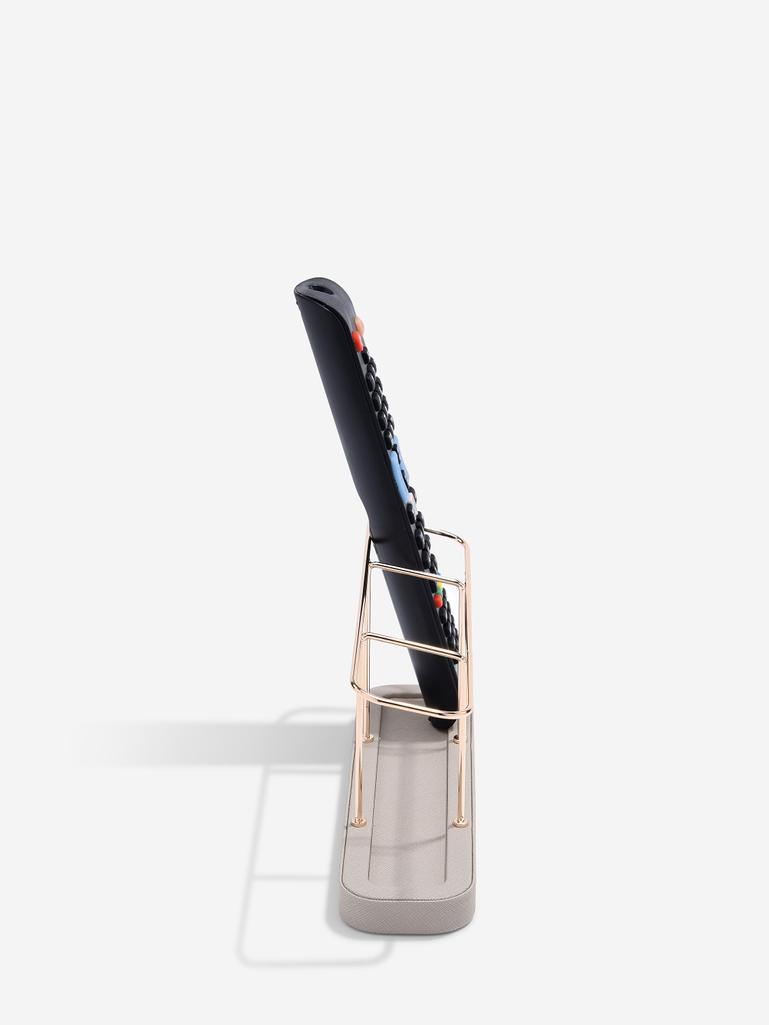 Taupe & Gold 3 Section Remote Control Holder