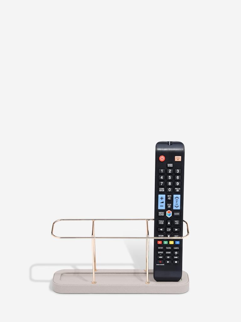 Taupe & Gold 3 Section Remote Control Holder
