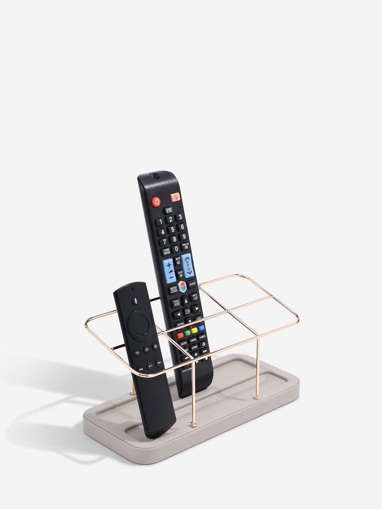 Taupe & Gold 6 Section Remote Control Holder