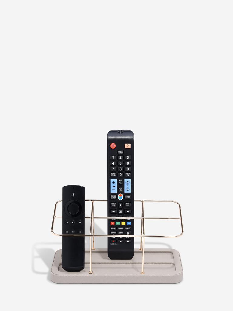 Taupe & Gold 6 Section Remote Control Holder