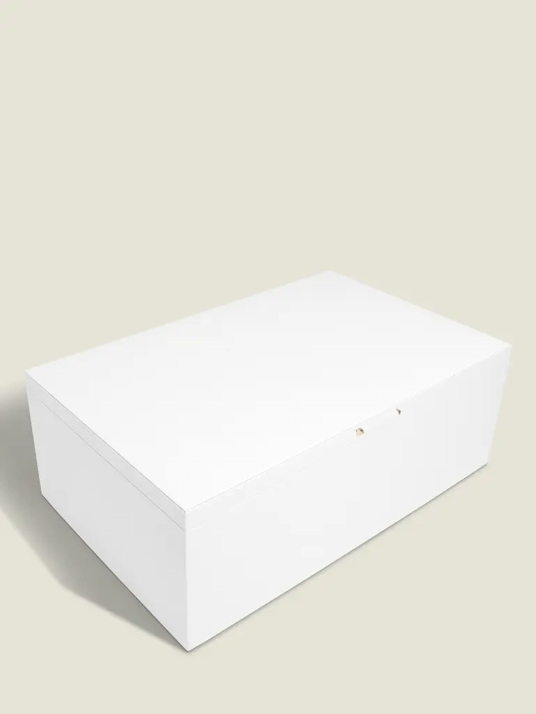 Pebble White & Gold Large Storage Box