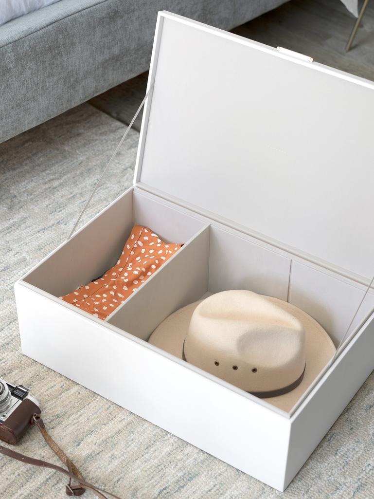 Pebble White & Gold Large Storage Box