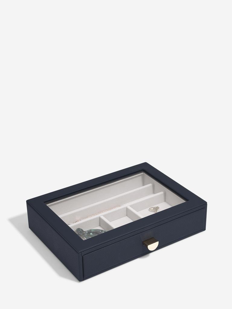 Navy Pebble Classic Jewellery Box Display Drawer