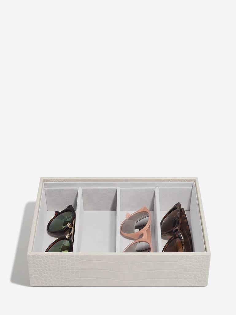 Pudełko na okulary Stackers Croc 4 komorowe putty