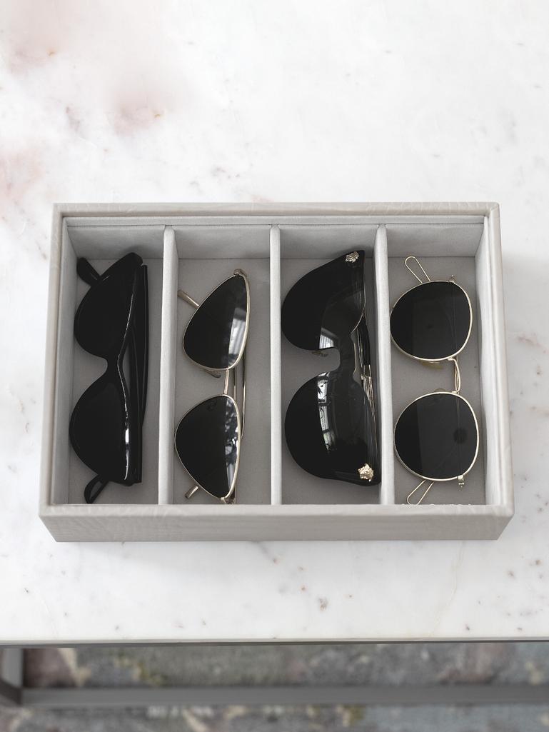 Pudełko na okulary Stackers Croc 4 komorowe putty