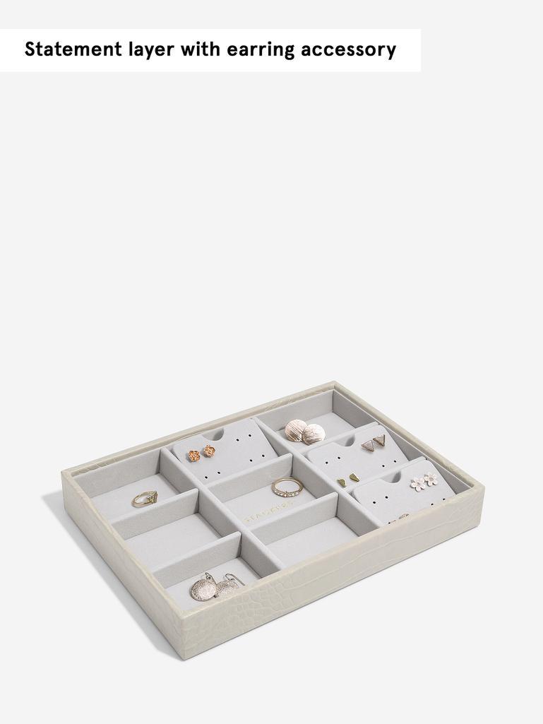 Szkatułka na biżuterię Stackers Croc 9 komorowa classic putty