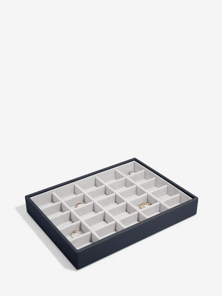 Szkatułka na biżuterię Stackers Pebble 25 komorowa classic granatowa