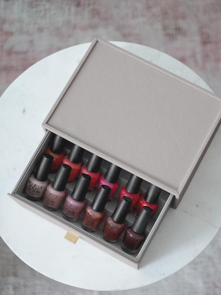 Taupe Classic Nail Polish Drawer