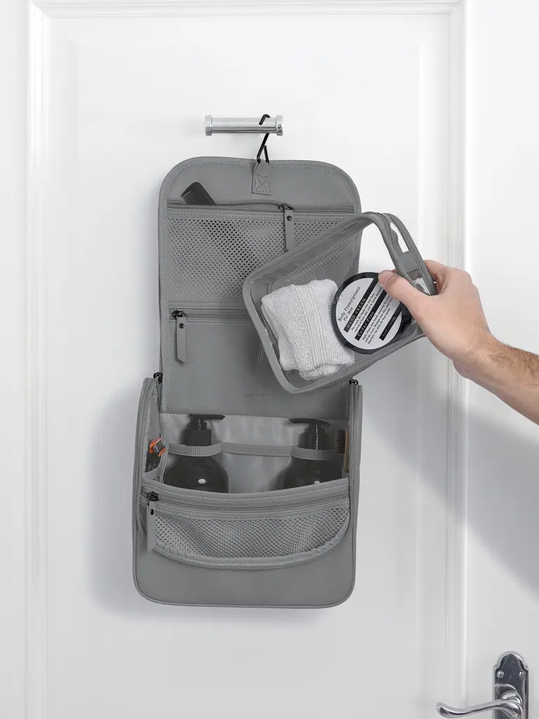 Slate Grey Hanging Washbag