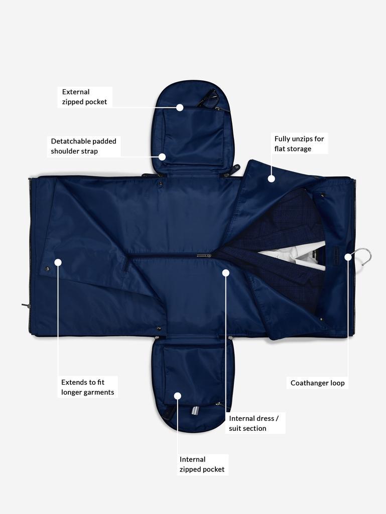 Navy Weekend Suit Bag - Stiff Zip