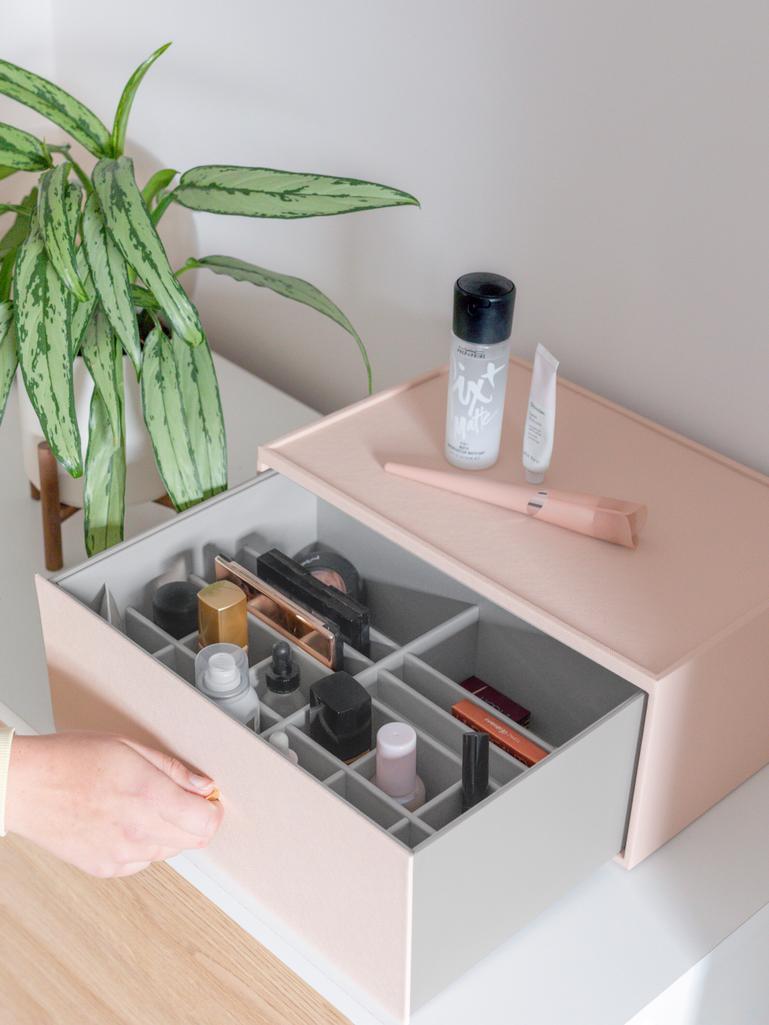 Blush Pink Supersize Makeup Organiser Set of 2