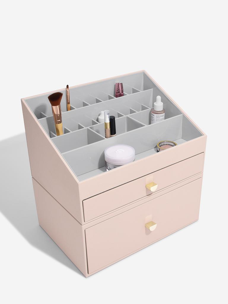 Blush Pink Supersize Makeup Organiser Set of 2