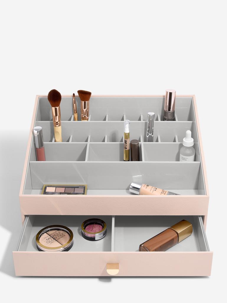 Blush Pink Supersize Makeup Organiser Set of 2