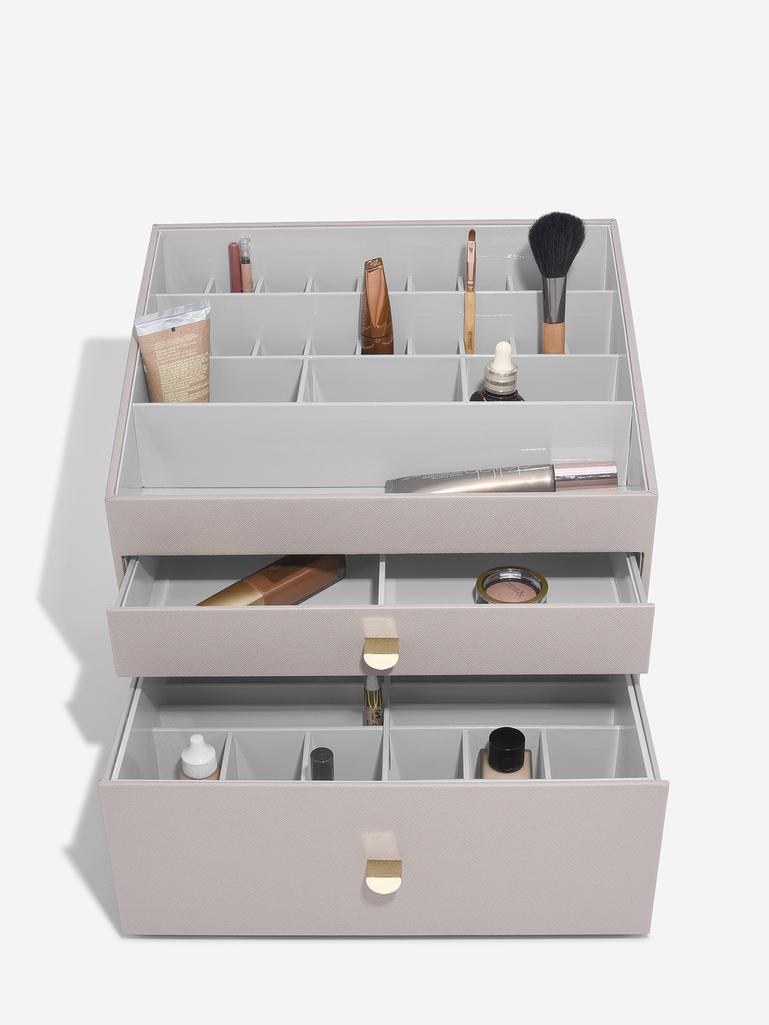 Taupe Supersize Makeup Organiser Set of 2