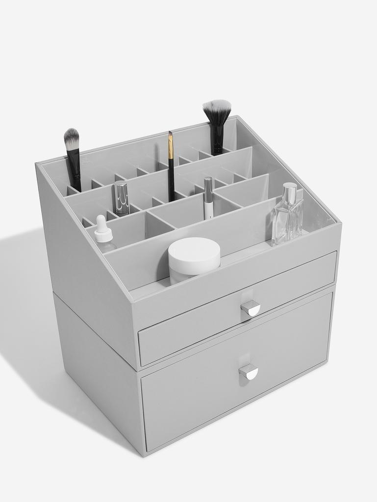 Pebble Grey Supersize Makeup Organiser Set of 2