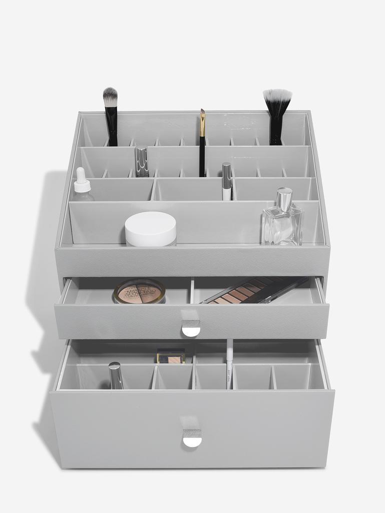 Pebble Grey Supersize Makeup Organiser Set of 2