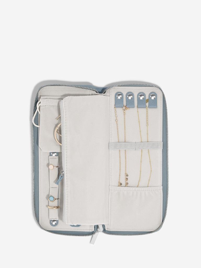 Dusky Blue Jewellery Roll