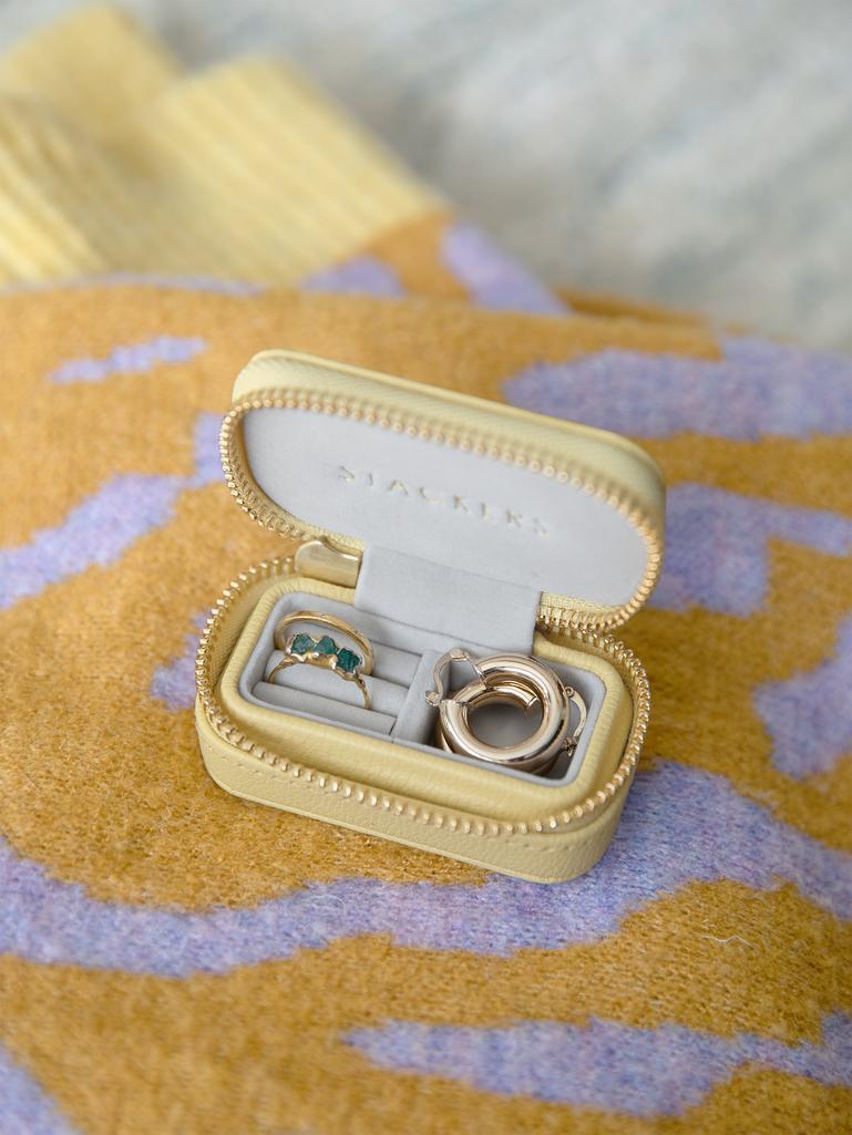 Butter Yellow Petite Zipped Travel Jewellery Box